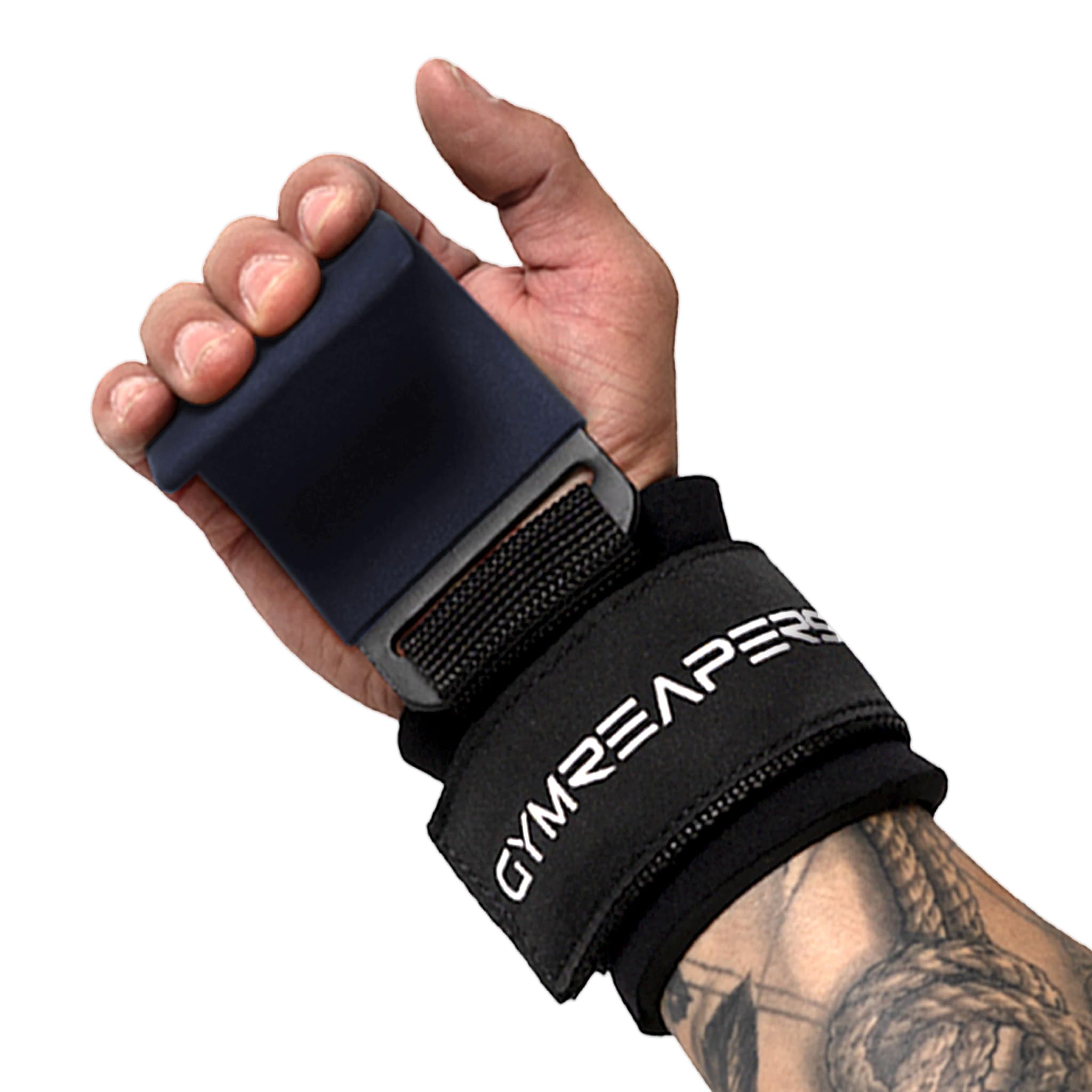 Gymreapers Paire de crochets d'haltérophilie robustes avec sangles de poignet pour soulevés de terre, tractions, bols, gants de sport pour homme et femme