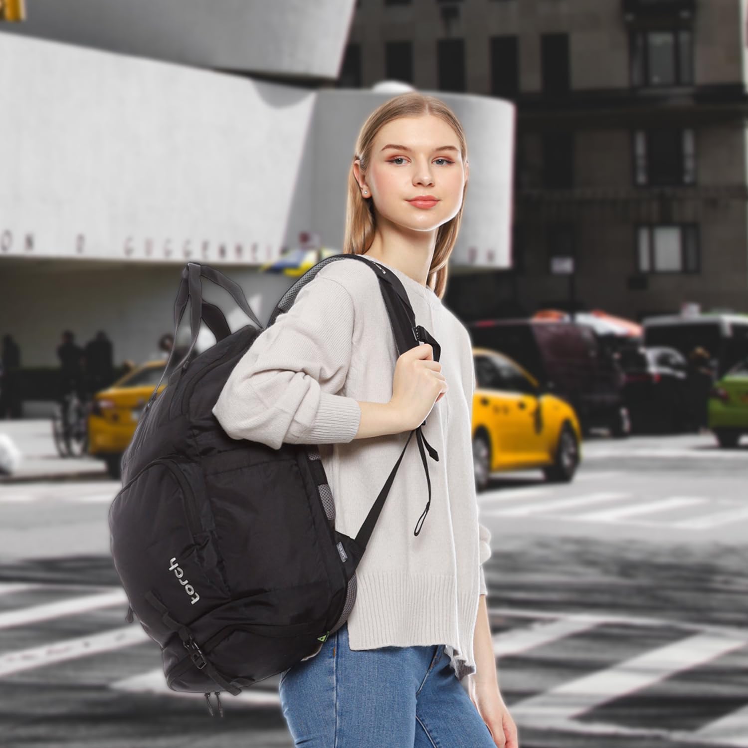 torch Laptop Backpack for Men & Women – Carry On Backpack 27L with 16-Inch Laptop Compartment, Shoe Compartment, and Anti-Sweat Back Panel, Casual Totepack for Work, Travel, and Everyday Use (Daksa)