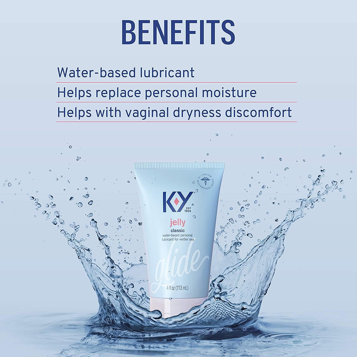KY Jelly LUBRICATE 4 oz J&J Consumer Sector (Pack of 4)
