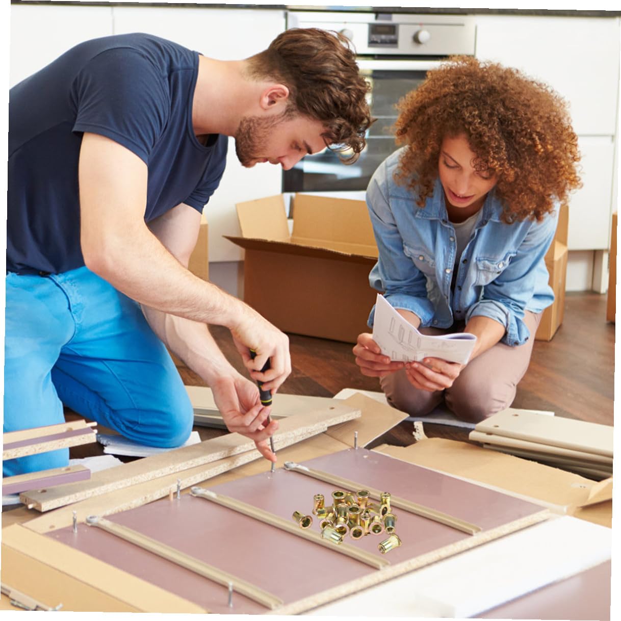 GARVALON 500 Pcs Carbon Steel Rivet Nuts M3-m10 Threaded Inserts Kit for Metal Fastening Industrial Use