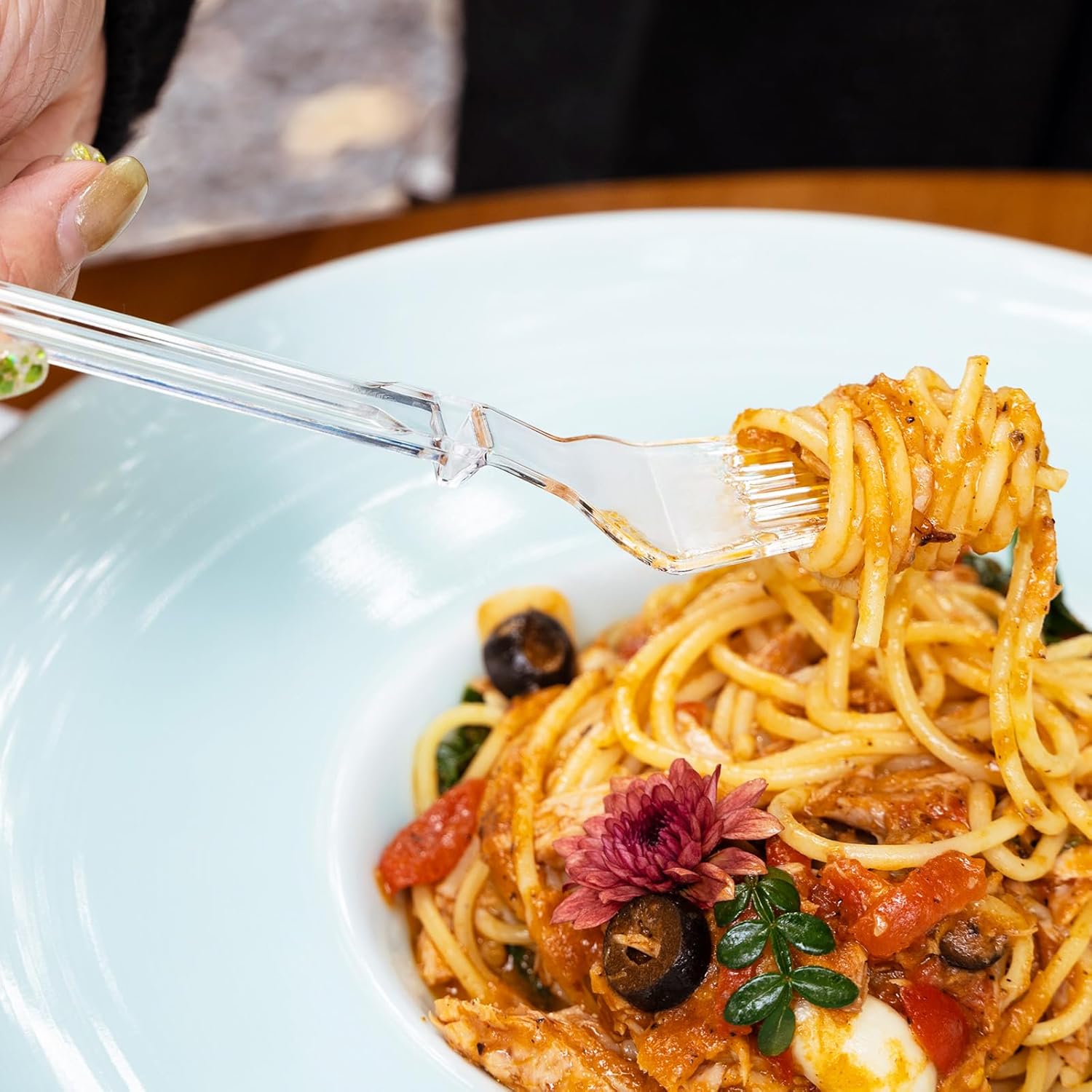 Plastic Forks Heavy Duty, Disposable Clear Silverware Full Size 7.5", Pack of 85 - Image 7