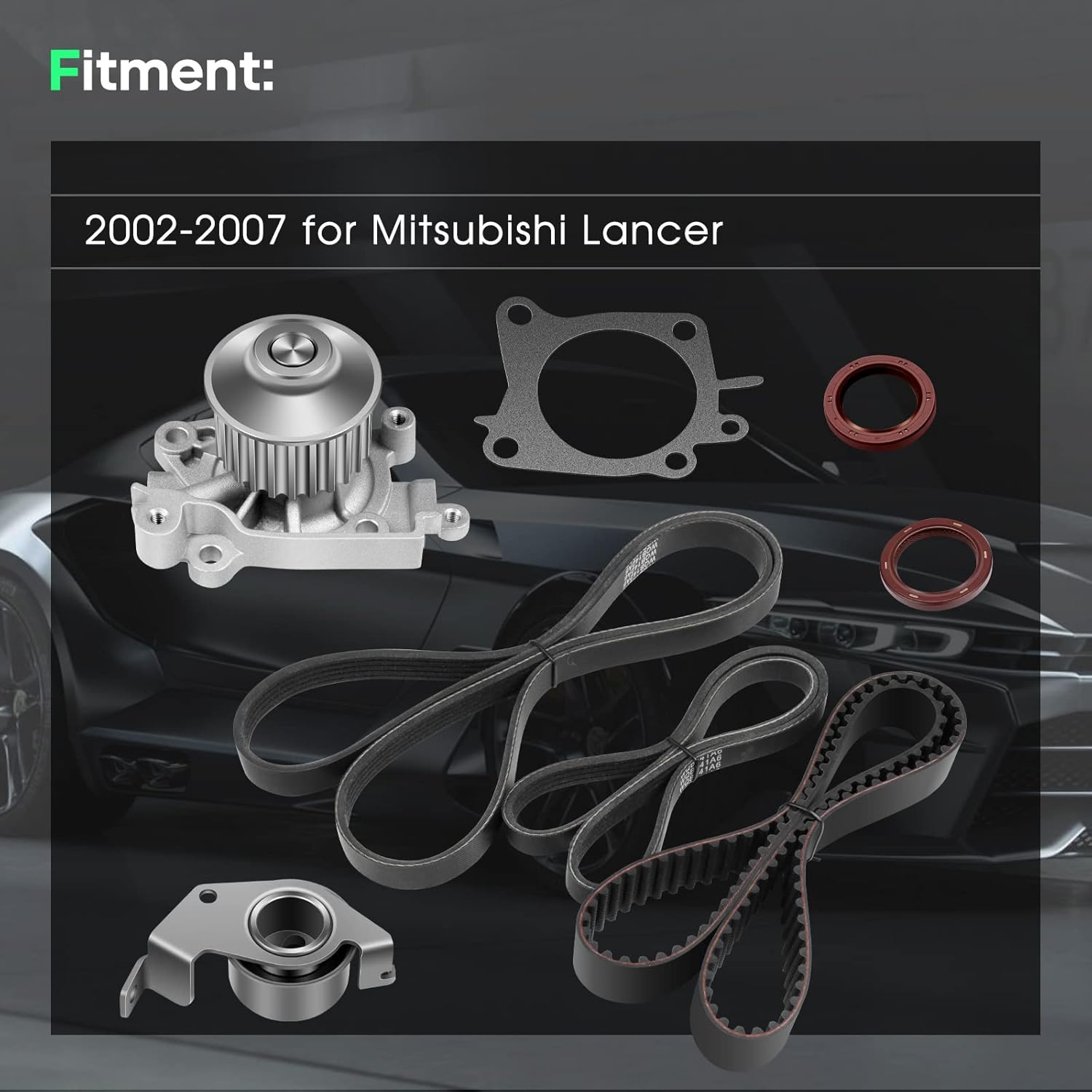 SCITOO 951-75029 Timing Belt Kit 2002-2007 for Mitsubishi Lancer 2.0L