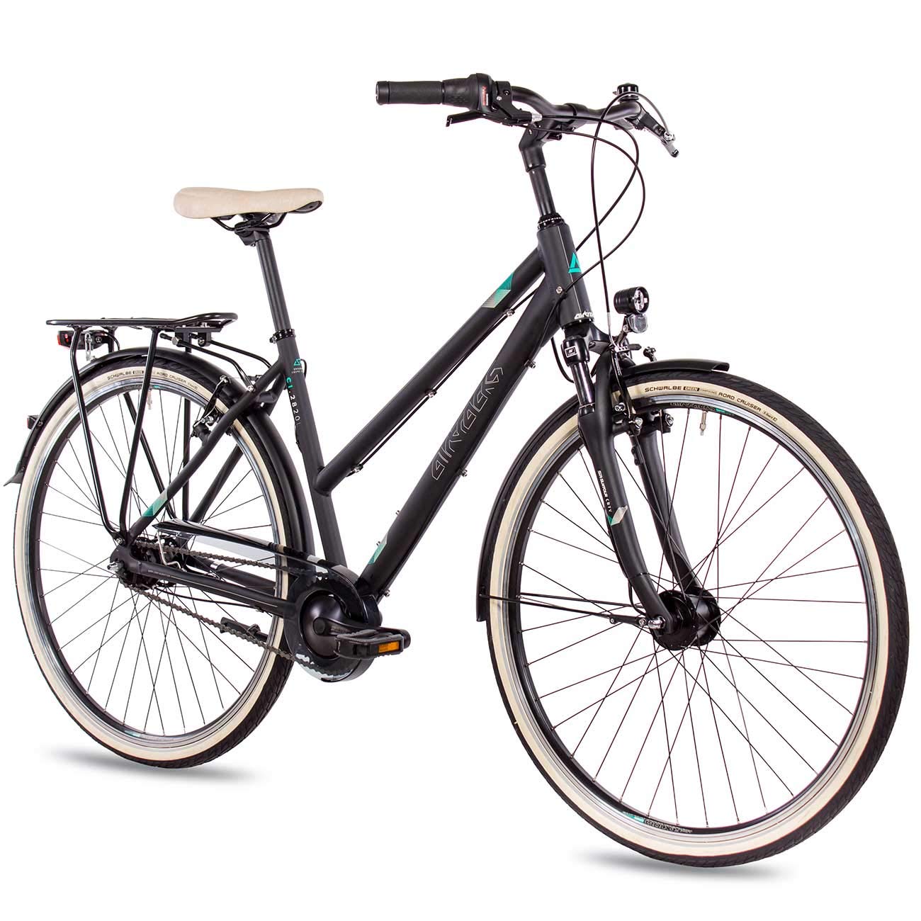 Airtracks Damen City Fahrrad 28 Zoll Citybike CI.2820L - Shimano Nexus 7 Gang Nabendynamo - Schwarz Matt - Rahmenhöhen 48cm und 52cm - Modelljahr 2026