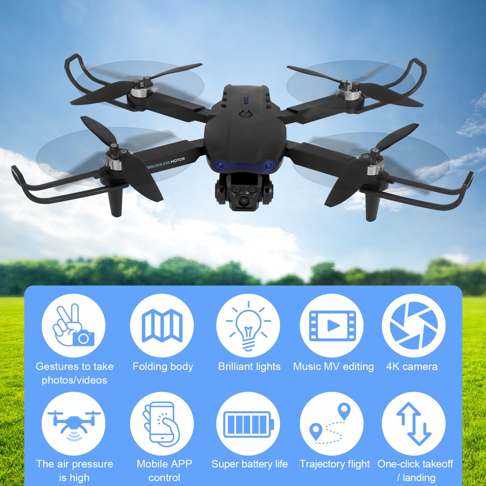 Drone Avec Caméra 1080P HD Pour Enfants & Débutants - FPV WiFi, Maintien D'altitude, Retournements 360°, 2 Batteries - 5