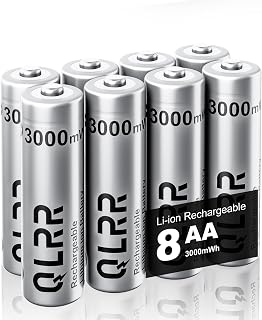 Rechargeable Lithium AA Batteries, 8 Pack, 3000mWh 1.5V, 1200+ Cycles | Universal Use, Integrated Charging and Storage, 1200 Times Cycle Life, Fast Charging, Advanced Multi-Protection Safety