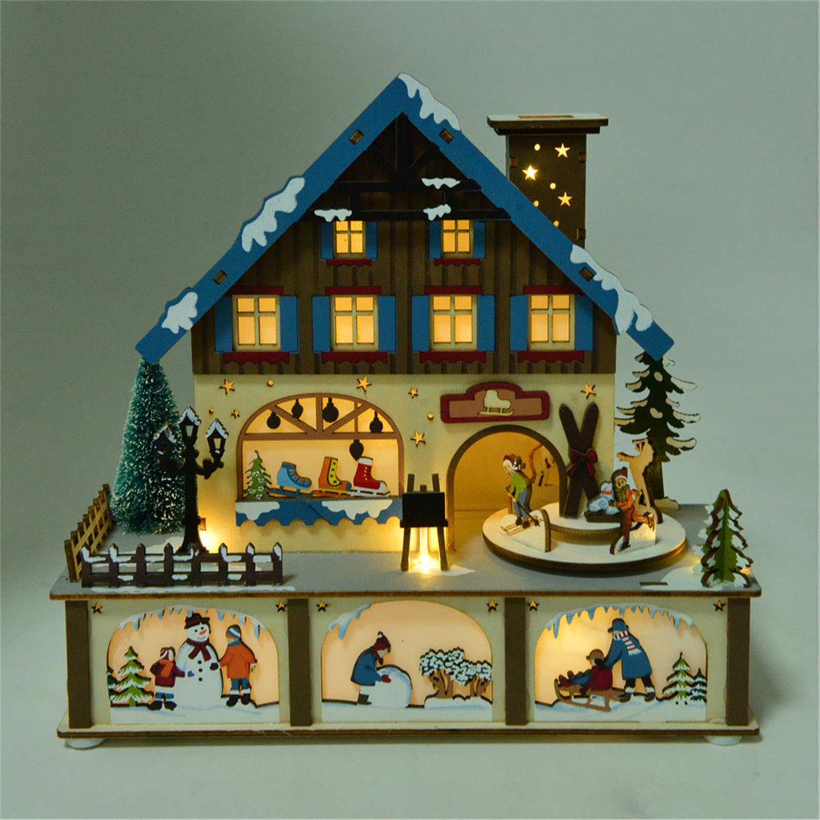 Caja Musical de Madera Decoración navideña para niño, niña, Hombre, Mujer, Aniversario de Navidad, cumpleaños, Regalo Unisex para Amantes de la música
