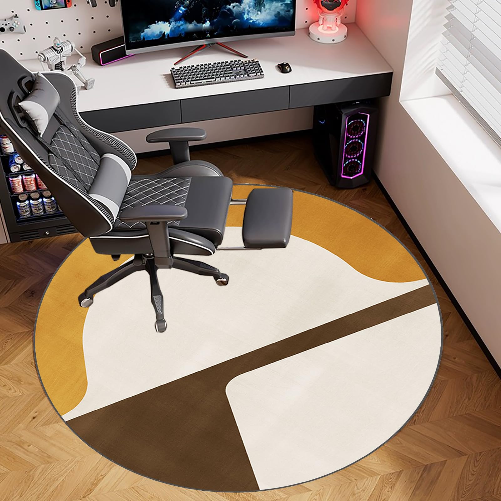Alfombrilla resistente para silla de oficina para suelos de pelo bajo, antideslizante, gruesa, para escritorio, silla dura, protector de silla de juegos, tapete redondo para silla de parquet laminado