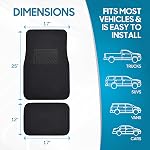 BDK Prime 4PC Ensemble de tapis de voiture de plancher avec un talon de sécurité en vinyle pour voiture, camion, SUV, Coupé Sedan, Noir (MT-100-BK)