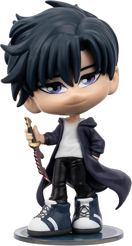 Sung Jinwoo (Kawaii) - Minifigura articulada a escala de 4 pulgadas con base de exhibición