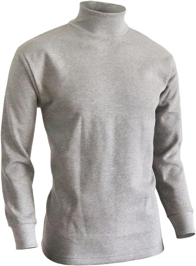 BCPOLO Men's Half Turtleneck Sleeves Warm Sweatshirt Cotton Mock Neck Style t-Shirt-Gray XL