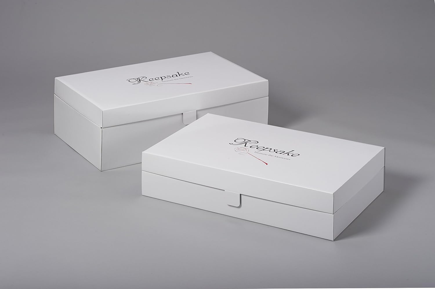 Foster-Stephens Large White Wedding Dress Preservation Kit | Stylish Wedding Gown Garment Storage Box | Closet Storage Organizer for Quilts, Gowns, Dresses, Family Heirlooms | White, Large