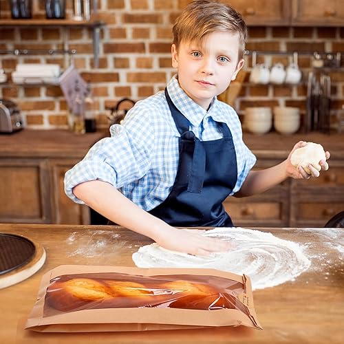 Miniatura 5 de Thenshop 120 bolsas de pan de papel con ventana de 6.5 x 2 x 18 pulgadas, bolsas de pan caseras de papel kraft marrón