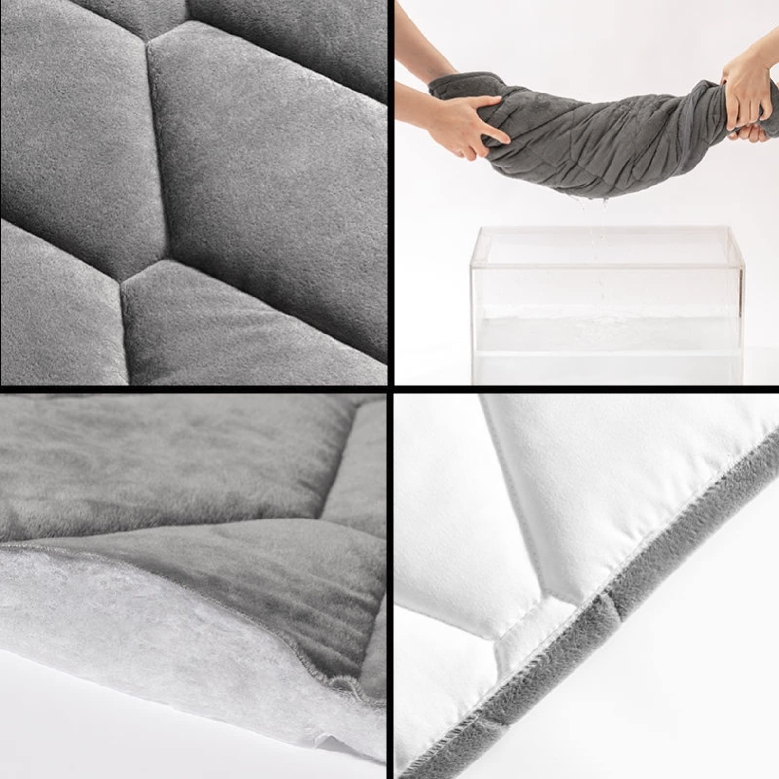 Couvre De Tête De Lit De Haute Qualité King Double Simple, Housse De Tête De Lit Matelassée Super Douce Tout Compris Couverture De Tête De Lit en Velours épais Housse De Protection,Grey3-230CM