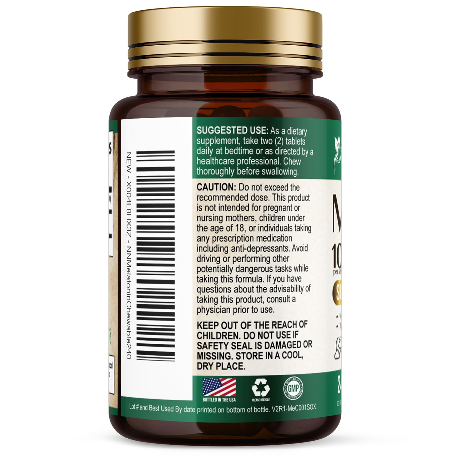 Melatonin 10mg Per Serving - Extra Strength Melatonin Supplements for Restful Sleep Support - Sugar-Free Melatonin Sleep Tabs - Sleeping Support for Adults - Bottled in USA - 240 Fast Dissolve Tablets — Amazon image 8