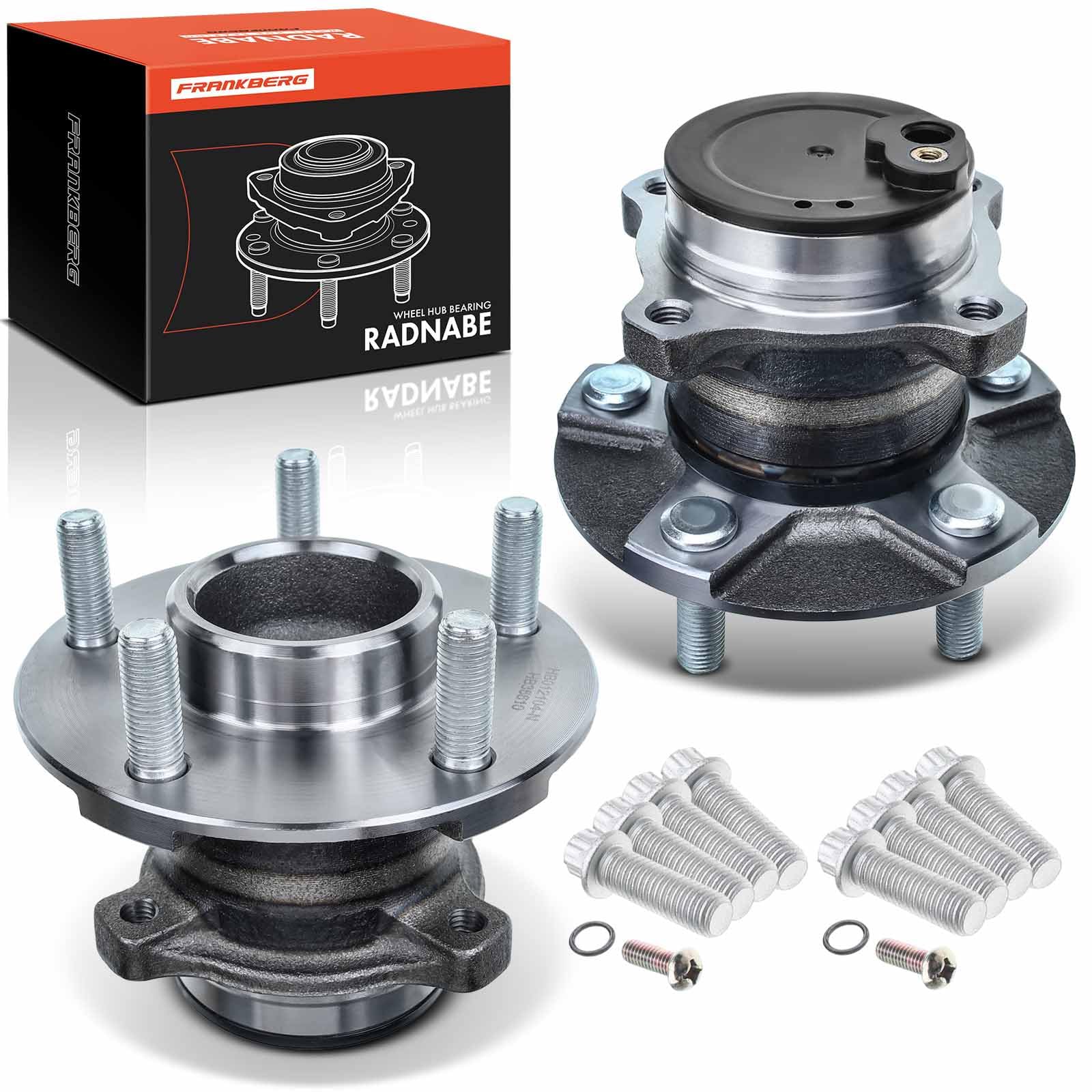 Frankberg 2 rodamientos de rueda traseros juego de rodamientos con sensor | 6M512C299AA, trasero Con sensor de carcasa Sensor de Velocidad de las Ruedas Sensor ABS Rueda con brida ⌀136