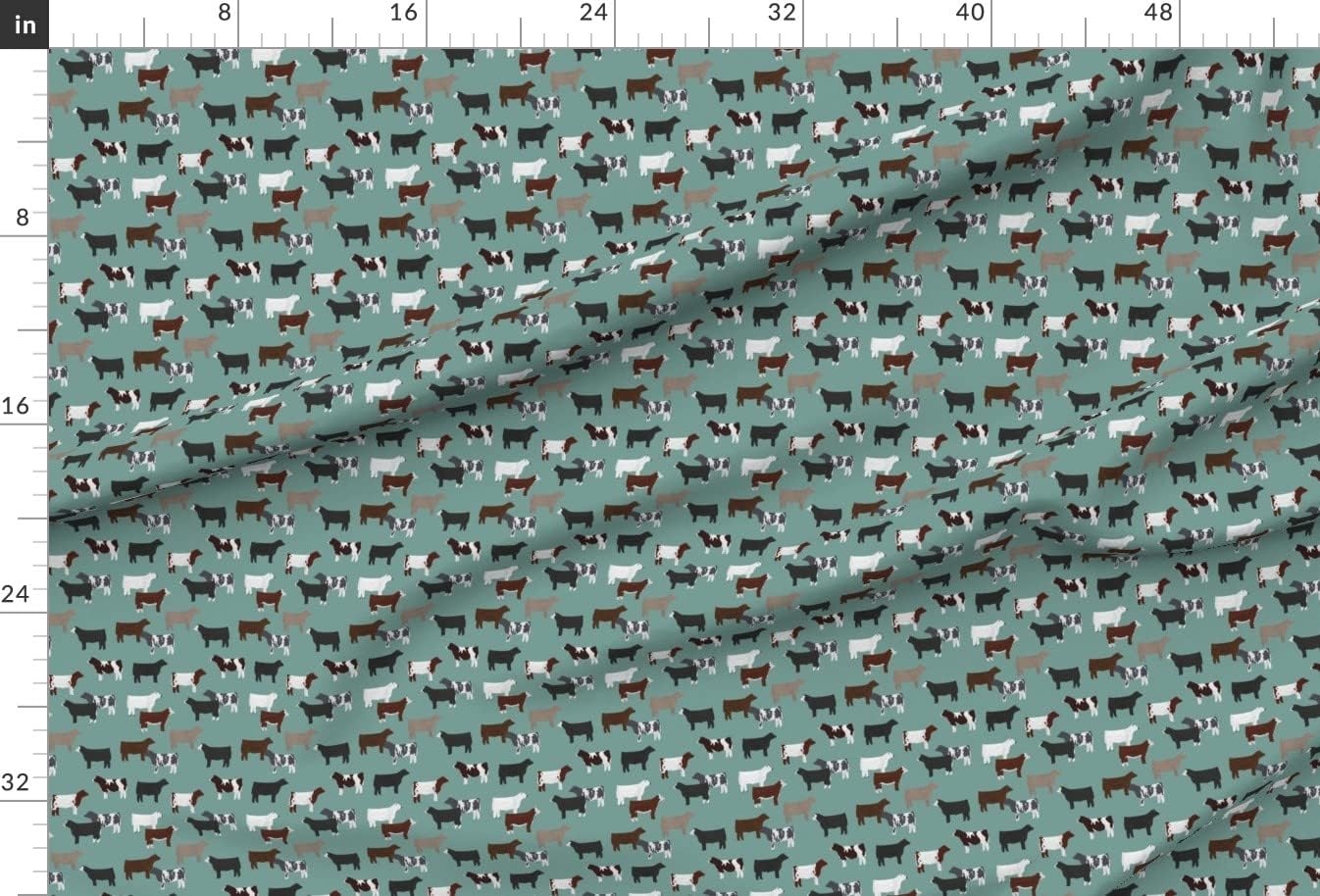 Spoonflower Fabric - Steer Tile Cows Farm Animals On Blue Printed on Minky Fabric by The Yard - Sewing Baby Blankets Quilt Backing Plush