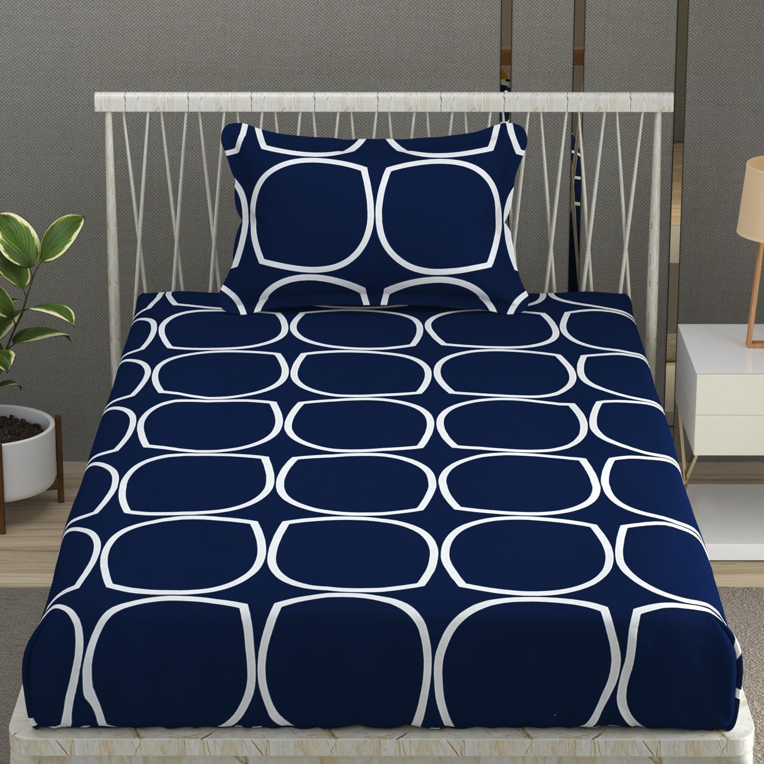 Vram Premium Heavy Cotton Flat Bedsheets with 2 King Size Pillow Covers || Double Bed 350 TC || 90 x 100 Inch King Size Flat || - Pista Green