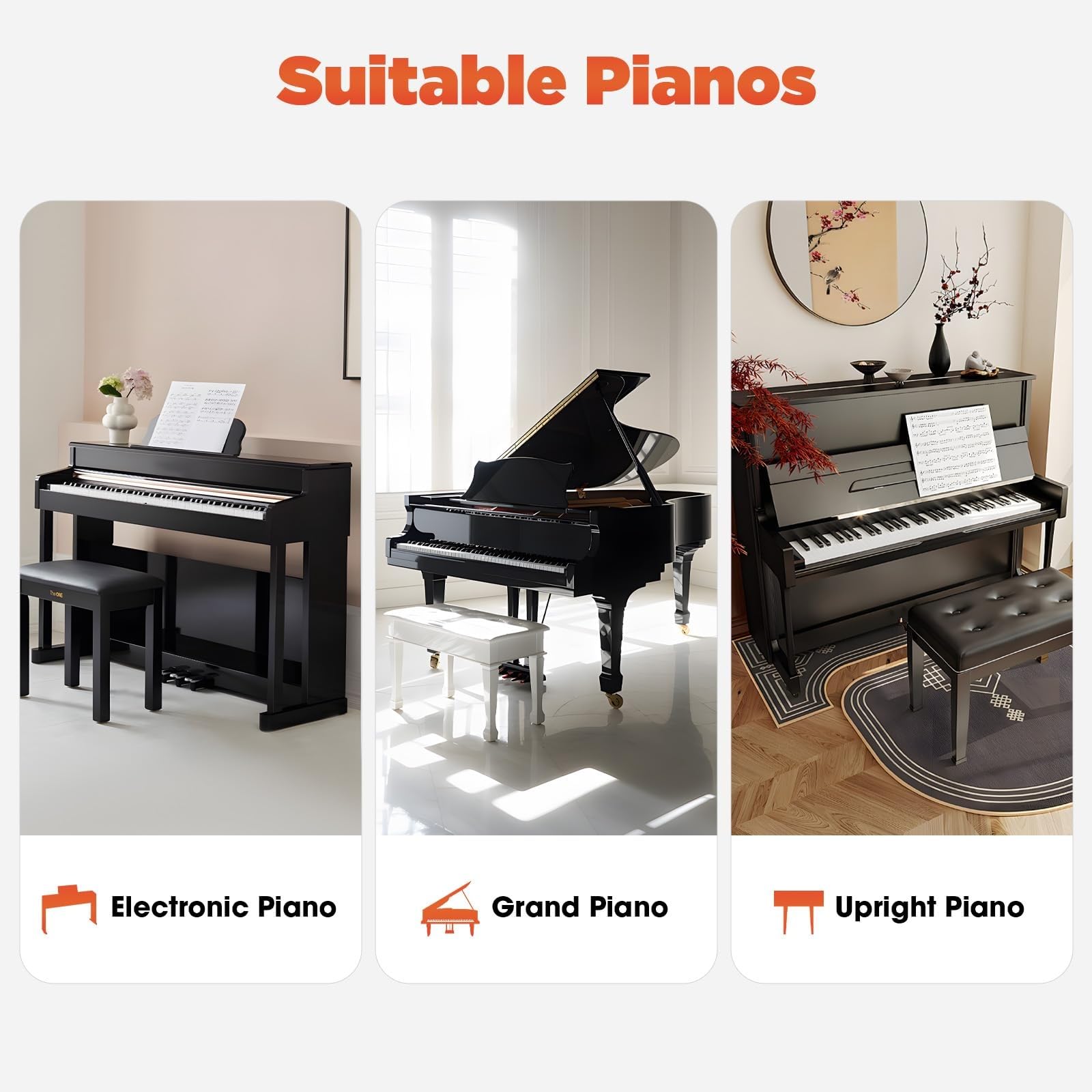 Panchina con estensione per pedali del pianoforte per bambini, estensore per pedali del pianoforte, ideale per pianoforti acustici ed elettrici, per principianti dai 4 ai 12 anni.