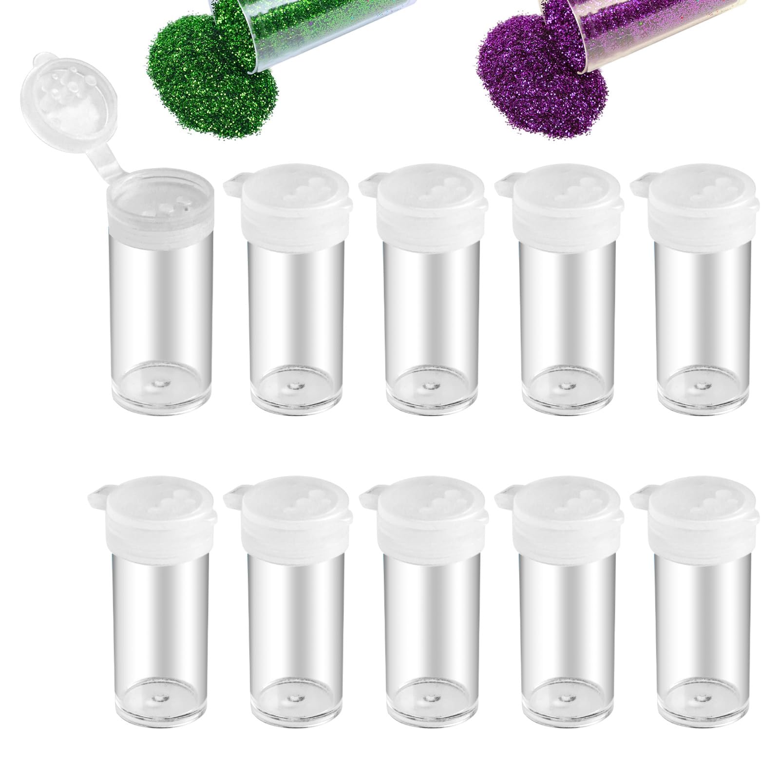 Ensemble de 10 mini salières en plastique compactes et portables-Idéales pour les boîtes à lunch le camping et les déplacements-Récipients hermétiques de 6 ml pour le sel le poivre et les épices