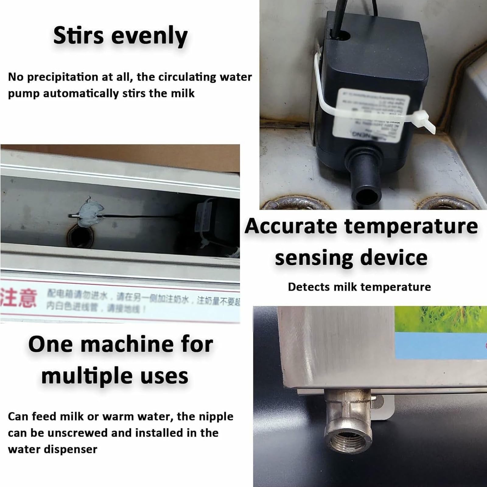 Comederos automáticos de pezones para lechones y corderos, alimentador de leche con sonido simulado, ideal para la cría de granja y gestión de la lactancia del ganado, paquete de 6
