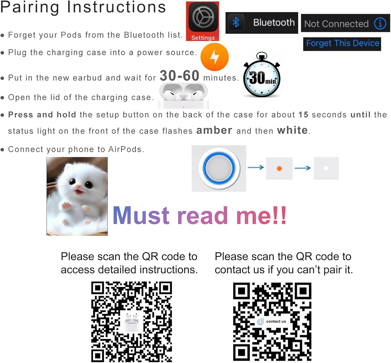 Original Right Earbud Replacement A2083 for Pod Pro 1st Gen, Compatible with OEM Air Pro Charging Case A2190, A2084, Single Right Ear Side Only, Used Pods Pro 1