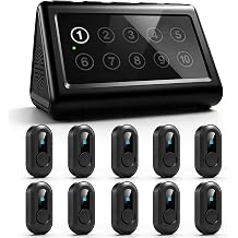 SanJie Wireless Nurse Call System for Elderly Care, Number Display & Voice Alert Receiver,1000ft Range, Patient Call Bell with 10 Waterproof Buttons for Nursing Homes, Assisted Living & Nurse Stations
