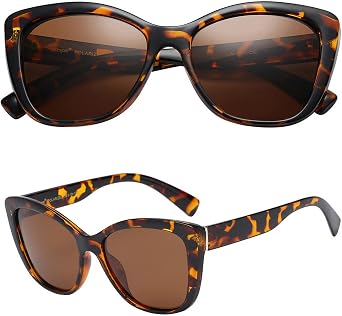 PolarSpex Oversized Polarized Cat Eye Sunglasses for Women | UV400 Protection, Celebrity-Inspired Style, Lightweight Comfort, Premium Felt Case Included for Driving & Travel.