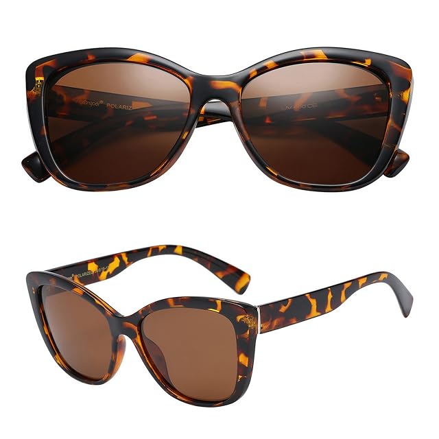 PolarSpex Polarized Cat Eye Sunglasses for Women Oversized UV400 Celebrity Fashion Sun Glasses for Beach or Driving