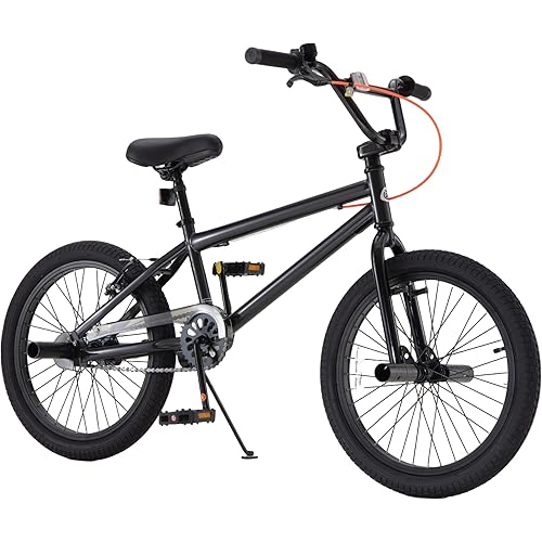RoyalBaby Kids BMX Bike 20 24 Inch, Professional Aluminum (Silver) or Sturdy Steel (Red/Black), Freestyle Street Bicycle for Beginners & Advanced Riders, Easy Assembly