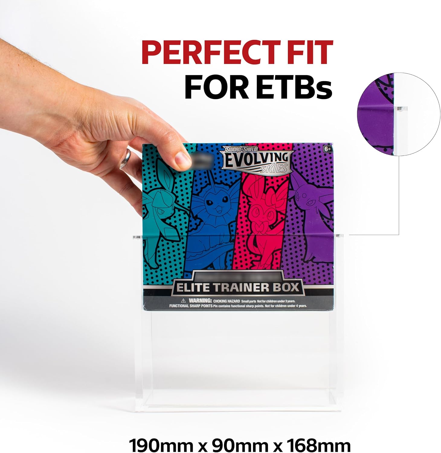 Premium ETB Magnetic Acrylic Display Case | 8mm + 5mm Acrylic - Compatible with Pokemon Elite Trainer Box