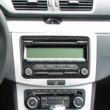 Real Premium Carbon Fiber Compatible with Volkswagen Passat Nms B7 2012-2019 Accessories Car Navigation Panel Style C Cover Sticker Decal Interior Trim