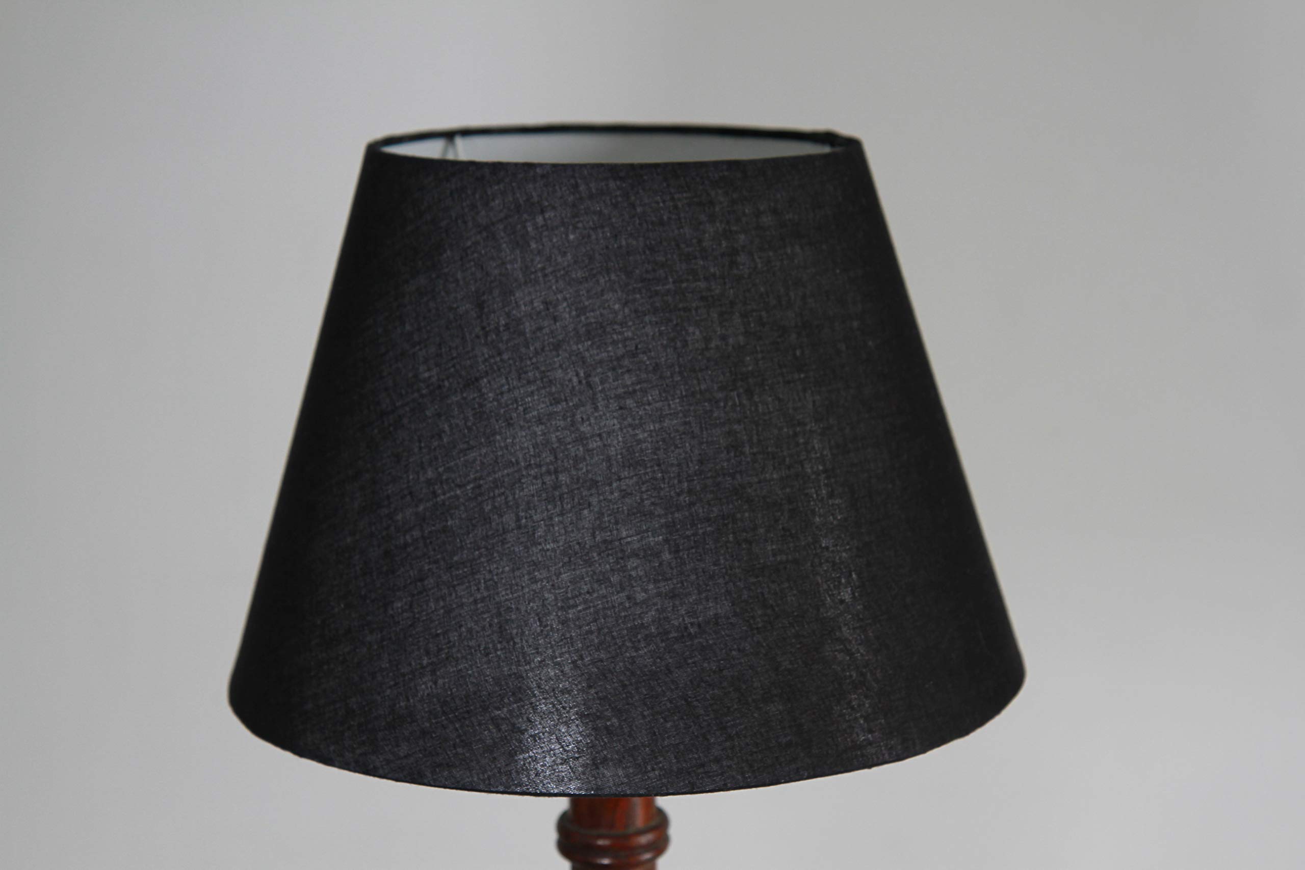 PineCraft International Conical Cotton Lamp Shade for Table Lamps, Floor Lamps, Lampshade Suitable for Bedroom, Living Room, Home Decor and Decoration, 15 Inch (Black)