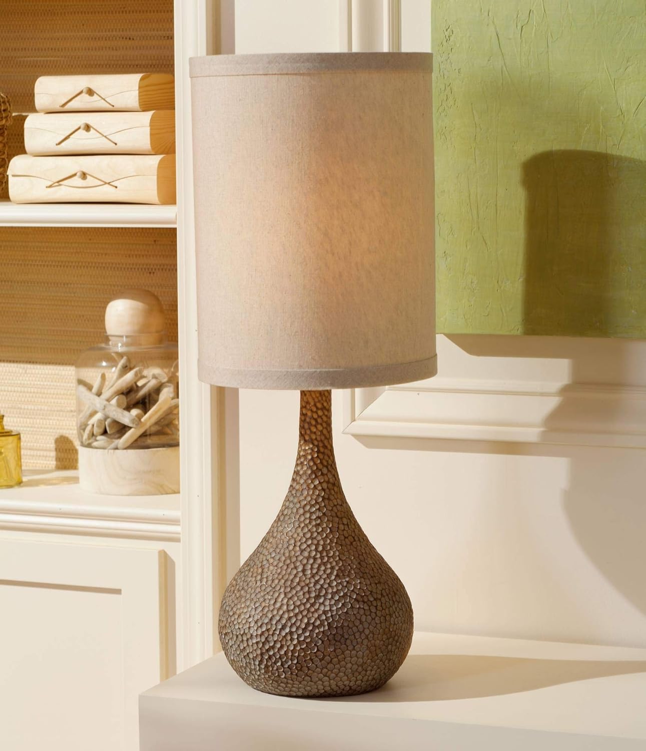 Chalane Industrial Rustic Farmhouse GourdShaped Table Lamp Hammered
