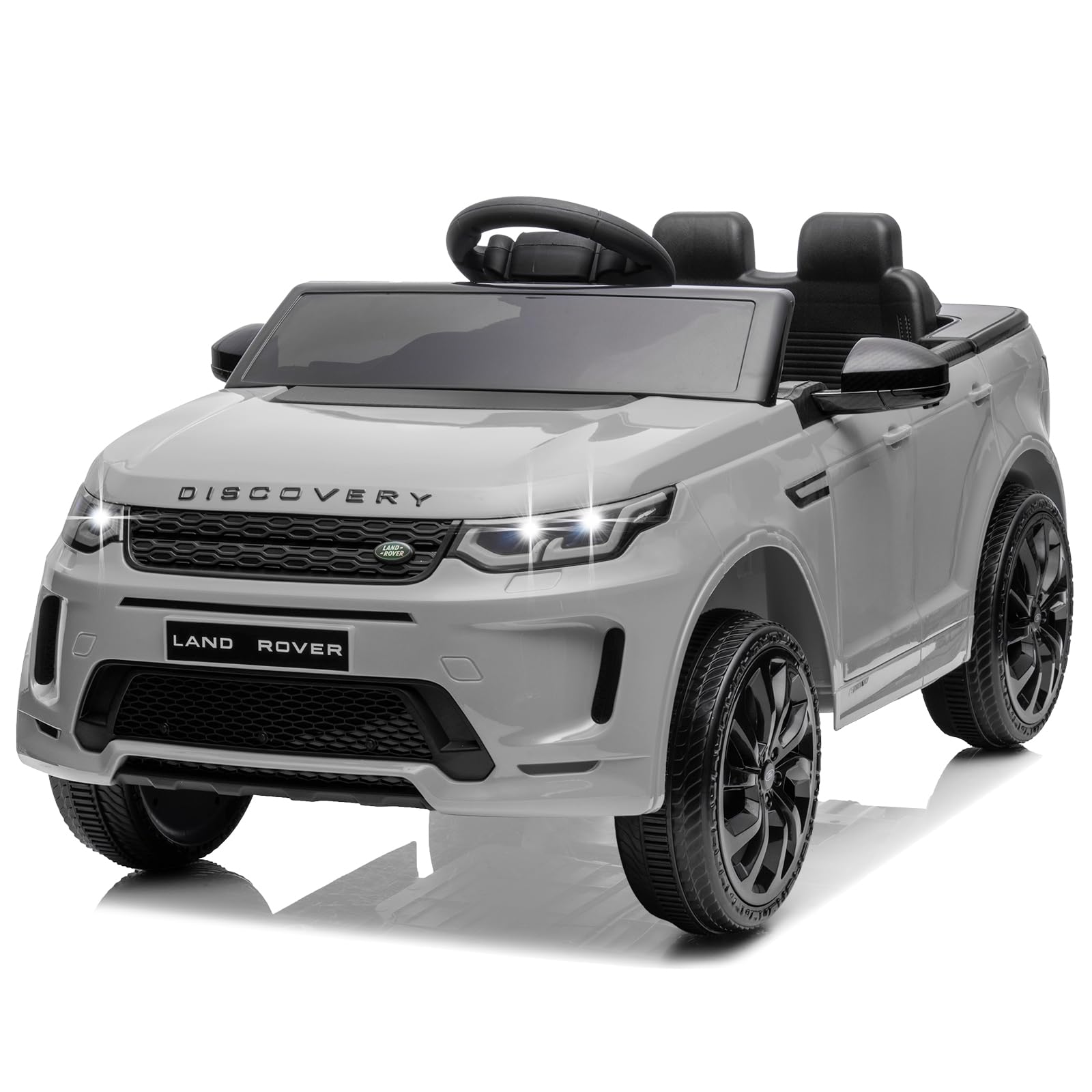 CoolGrows Land Rover Ride on Car, Electric Cars for Kids, with Remote Control, LED Lights, Music, 3 Speed Modes Smooth Start for 3-6 Years Old, Black, Max Weight 25KG (Grey) โ image 1
