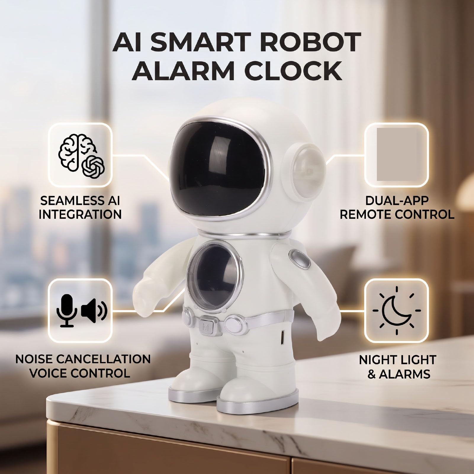 Naroote Robot Escritorio Interactivo Voz & App Control Asistente