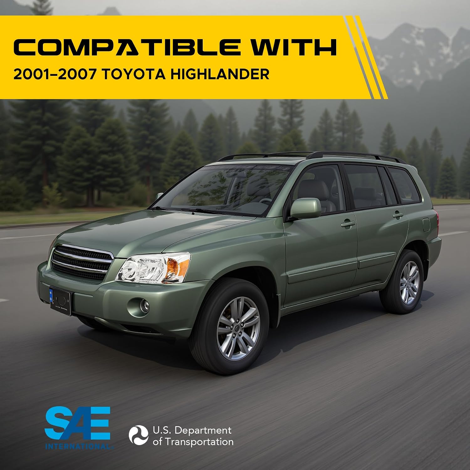 VRC Headlights Compatible with 2001-2007 Toyota Highlander Left & Right Head Lamps Assembly Set 8117048280 8113048280