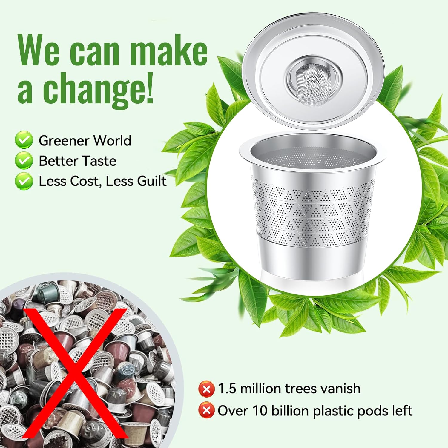 CAPMESSO Reusable K-Cups for Keurig: Upgraded Dual-Mesh Reusable Coffee Pods for Richer Coffee NO Grit - Universal Stainless Steel Coffee Filter for Keurig 1.0 Coffee Maker, Eco-Friendly (2 Pack) - Image 7