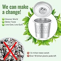 Vista 4 de CAPMESSO K-Cups reutilizables para Keurig 1.0: cápsulas de café recargables de acero inoxidable - Filtro de café de metal universal para cafetera