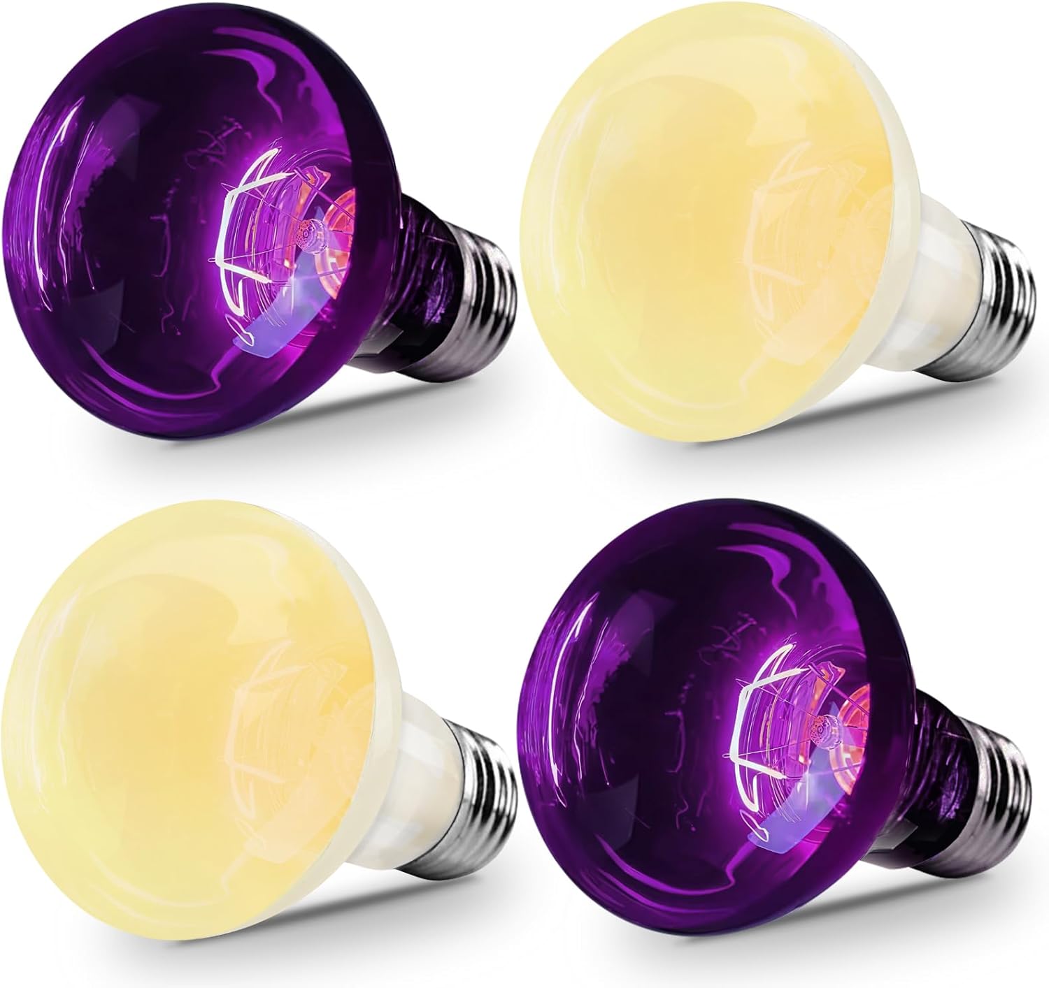 Reptile Heat Lamp, heat lamp bulbs , basking bulb 100w 4 Pack, basking light for bearded dragon, UVA UVB reptile light bulb for Bearded Dragon, Turtles, Tortoise, Lizard, Snake, Chameleon, Chicken
