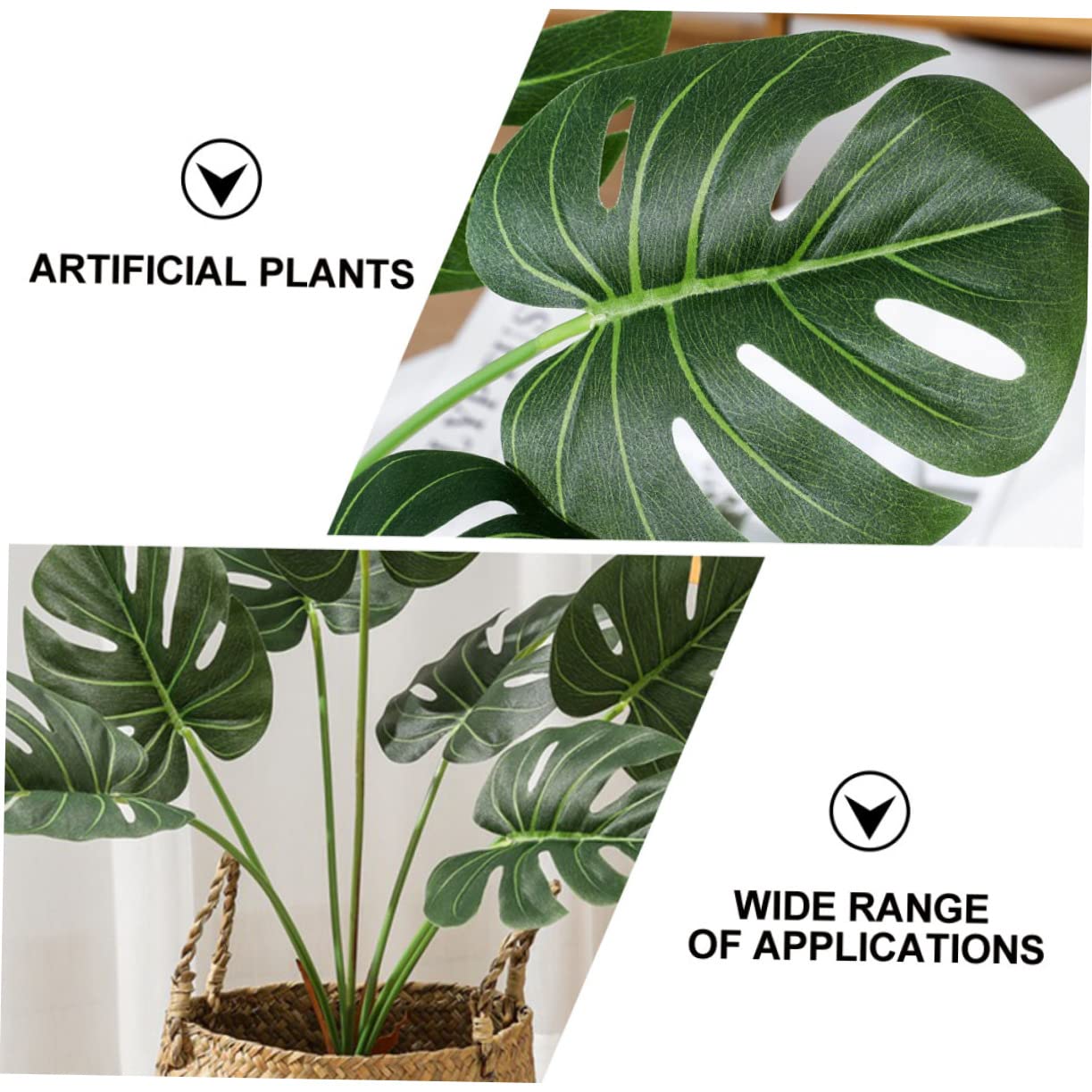 TOPBATHY 3stücke Künstliche Monstera Dekoration Köpfe Nordische Pflanzen Für Wohnzimmer Hochzeit Und Partys Langlebig Und Wiederverwendbar Zimmerpflanze Für Stimmungsvolle Akzente