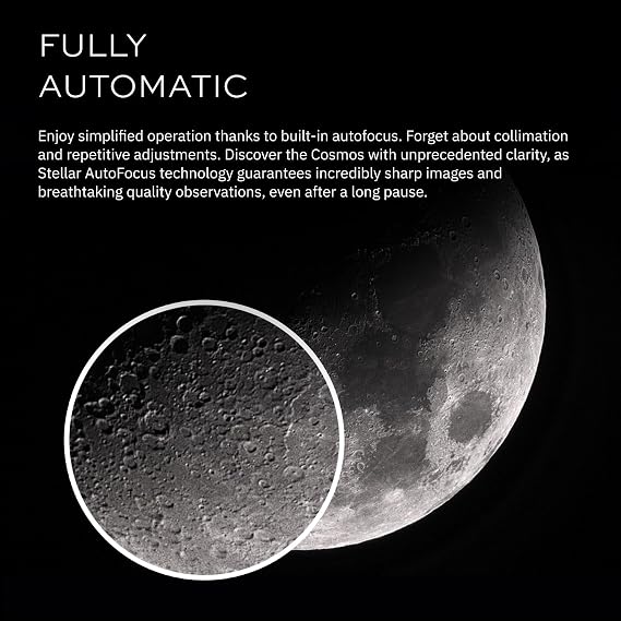 Odyssey - UNISTELLAR Smart Telescope (no Eyepiece), 85mm f/3.9 (320mm) Digital & Computerized, App-Controlled Motorized Alt-Az, Enhanced Vision, RAW/FITS Export, 64GB, Tripod, 5h Battery (Black)