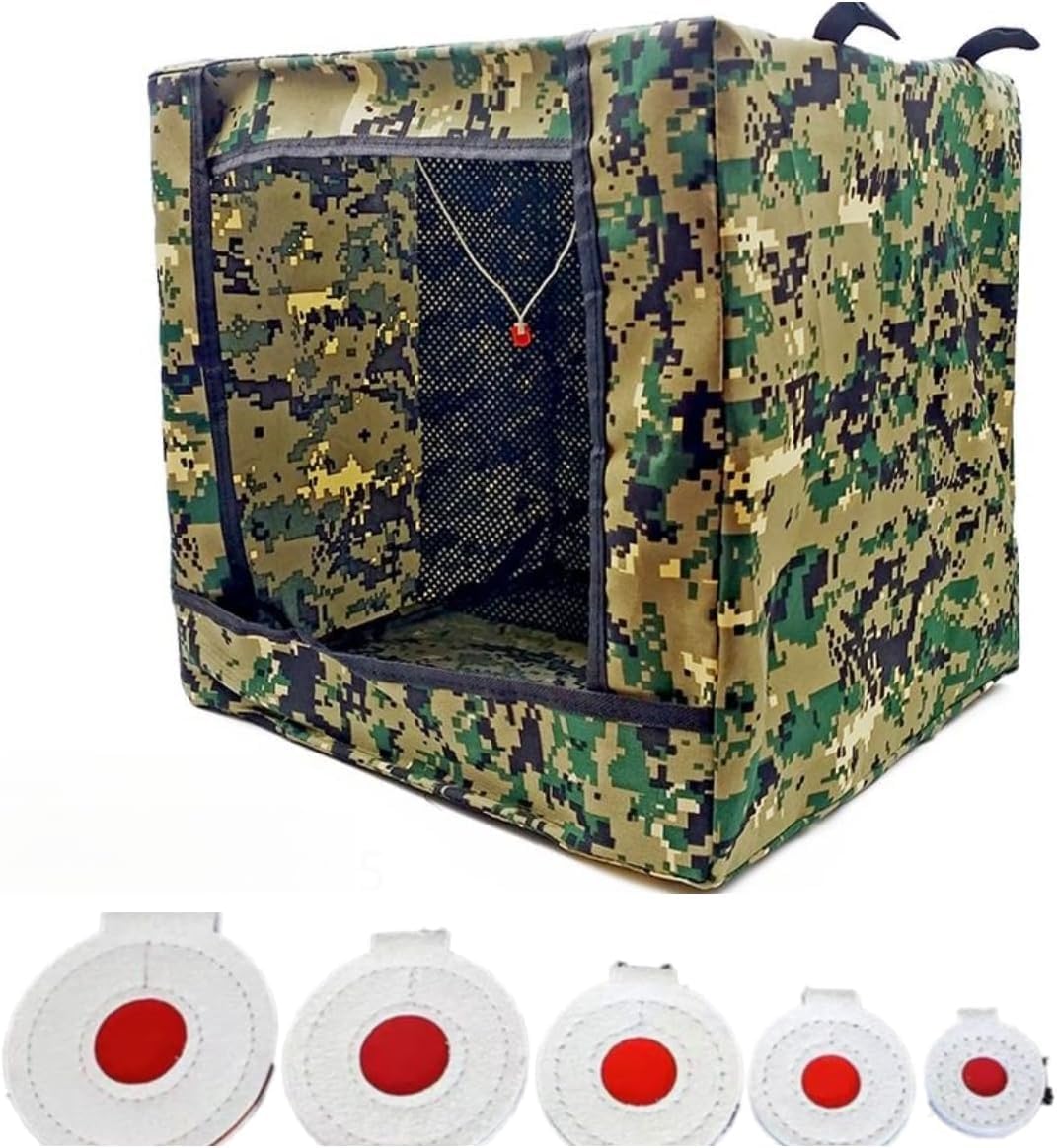 Slingshot Target Box with Targets, Foldable Shooting Practice Cube, Camo, 15.75 x 15.75 x 15.75 Inch