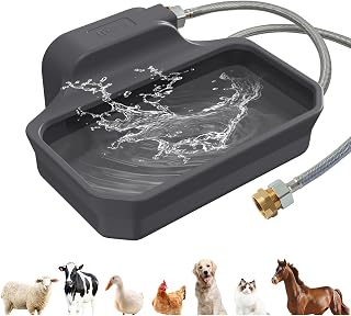 FICUSWIN 135oz Patented Automatic Dog Water Dispenser for Large Dogs - Outdoor Bowl with Hose, Fits 3/4" GHT Faucet, Extra-Large Area
