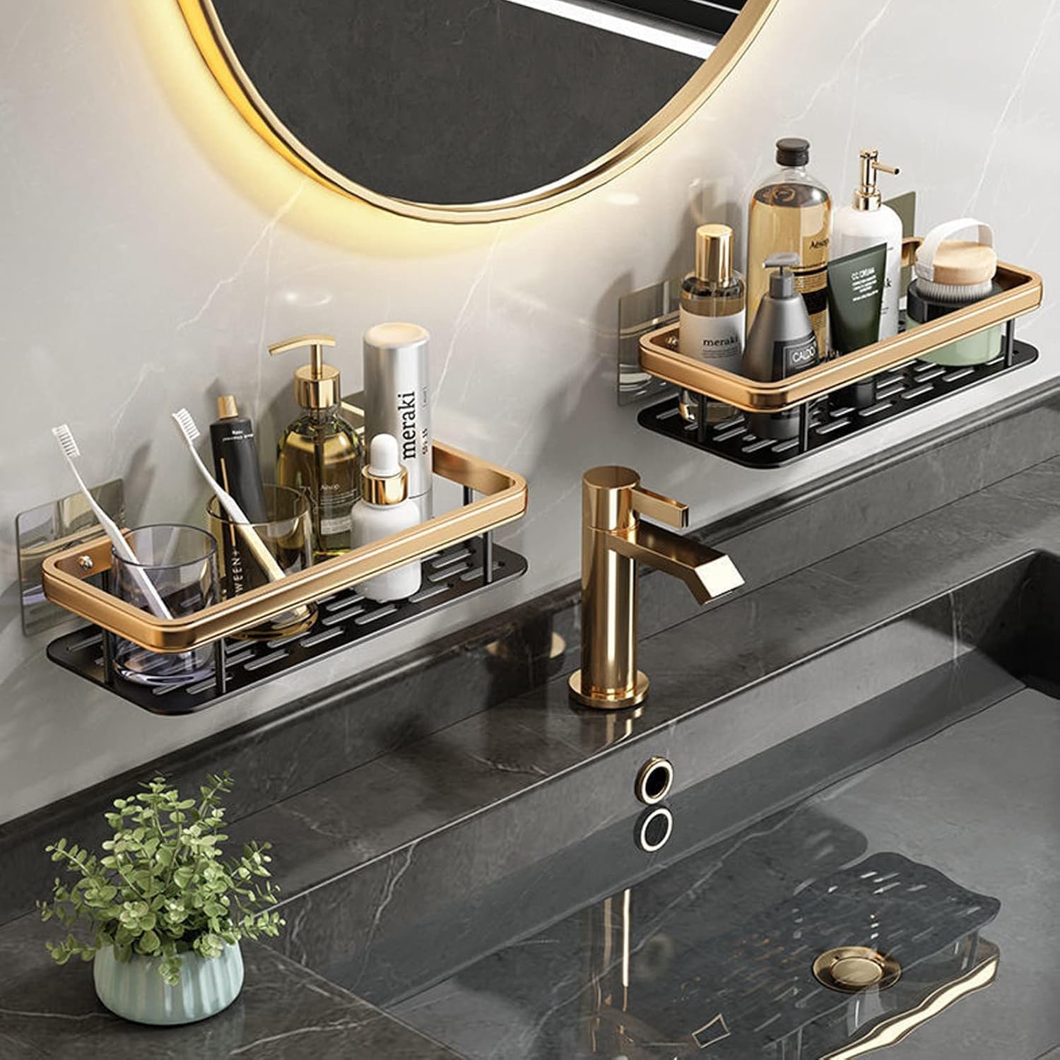 K.B.SALES Bathroom Shelves No drill Corner Shelf Shampoo Holder Storage Rack for Bathroom Toilet Kitchen Organizer Shampoo Toothpaste Organizer Rack Aluminum Wall Mounted Kitchen Shelves Spice Rack (B0D9KDBFCT) Amazon Price History, Amazon Price Tracker