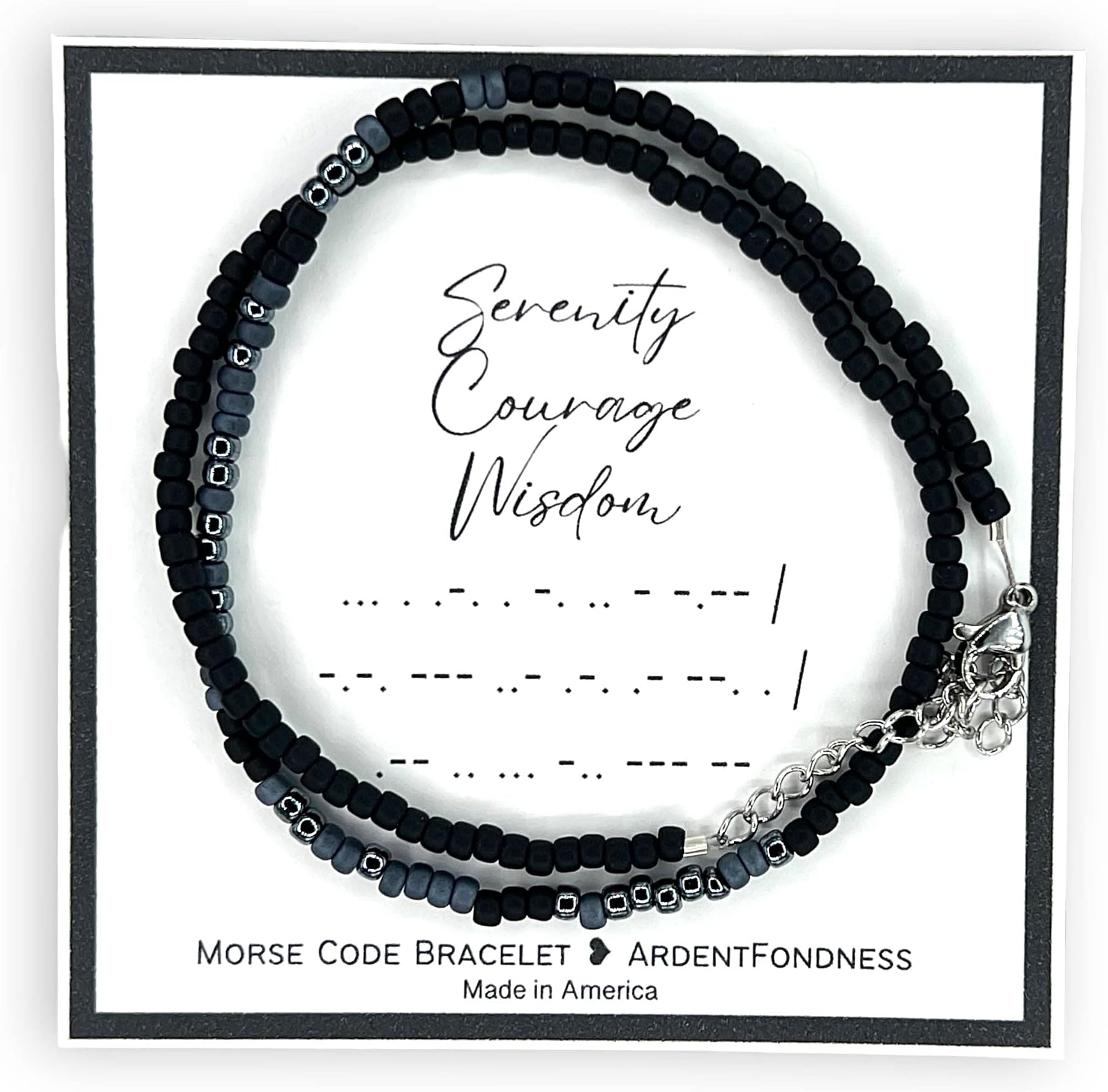 Men's Serenity Prayer Morse Code Bracelet, God Grant Me the Serenity, Gift for Men