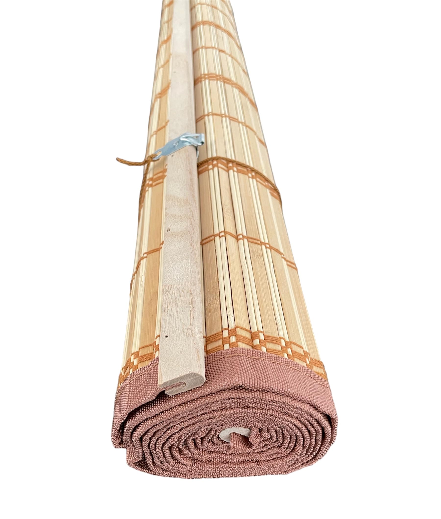 Tapparella a rullo in Listelli di Bambù Midollino con arrotolamento a carrucola (Marrone Chiaro, 200x300H cm)