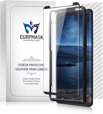 Amazon Galaxy Note 8 ガラスフィルム S Pen ケースに干渉せず 反応良好 Eurpmask 全面強化ガラスフィルム 透過率99 Galaxy Note8 保護フィルム 指紋防止 3dラウンドエッジ加工 フルーカバー Galaxy Note8 ガラスフィルム 液晶面ガラス１枚 背面保護フィルム1枚