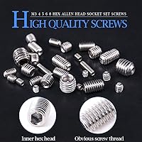 Vista 3 de Juego de variedad de cabezales hexagonales de llaves Allen Glarks 200-Piece M3 4 5 6 8 (Acero Inoxidable 304)