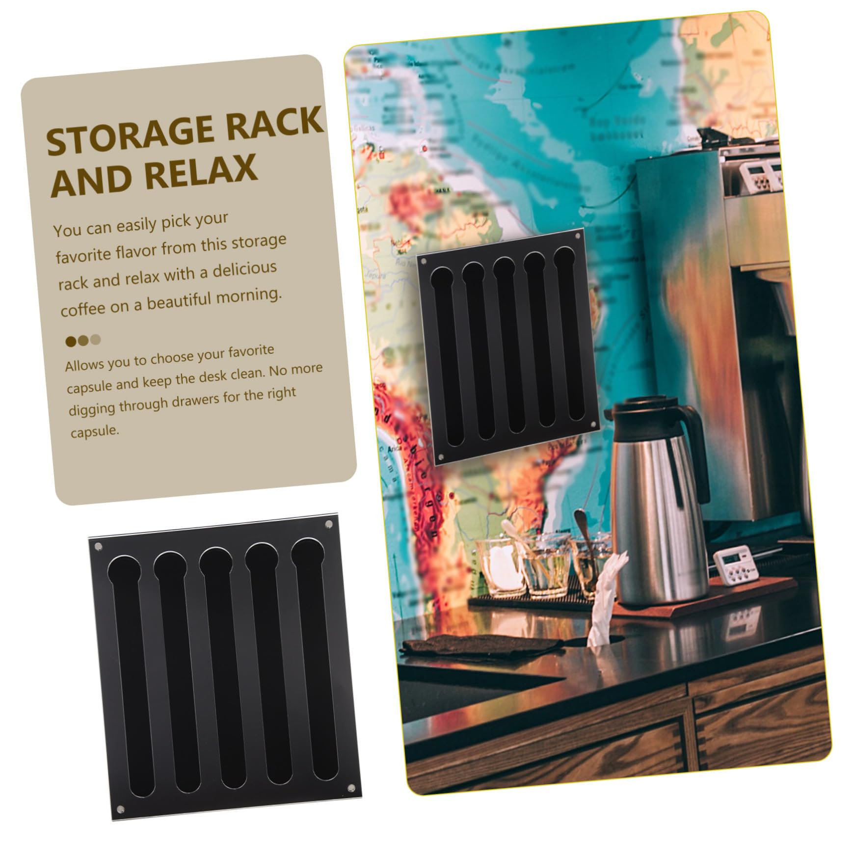 Acryl Kaffeekapselhalter Wandmontage Platzsparend Transparenter Haushaltskapselhalter für Küche Büro Organizer